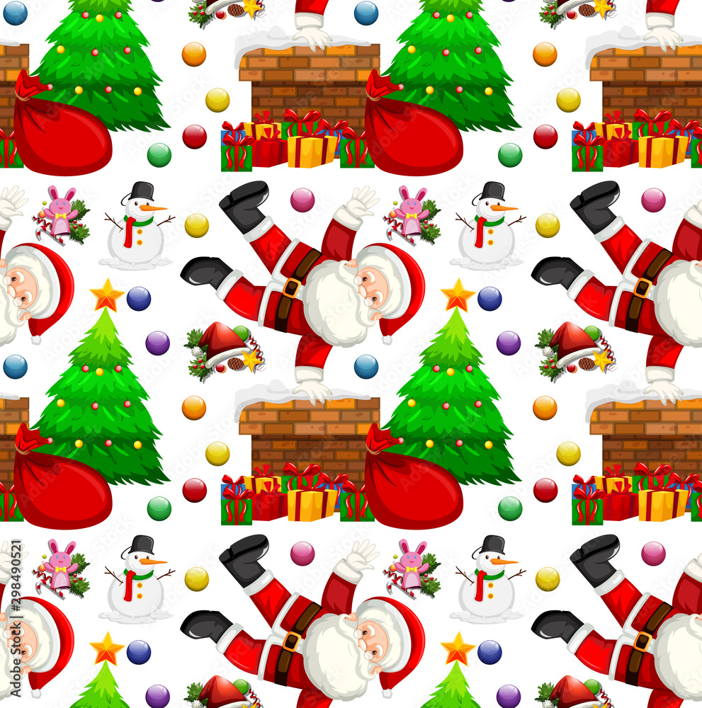 Seamless background design with christmas theme