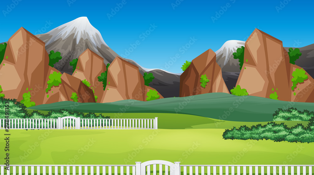 Nature scene landscape template