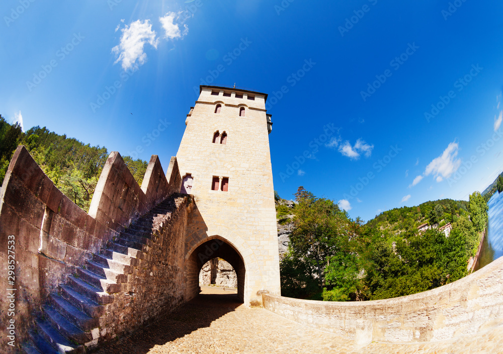 Valentre bridge in Cahor on Lot river, France