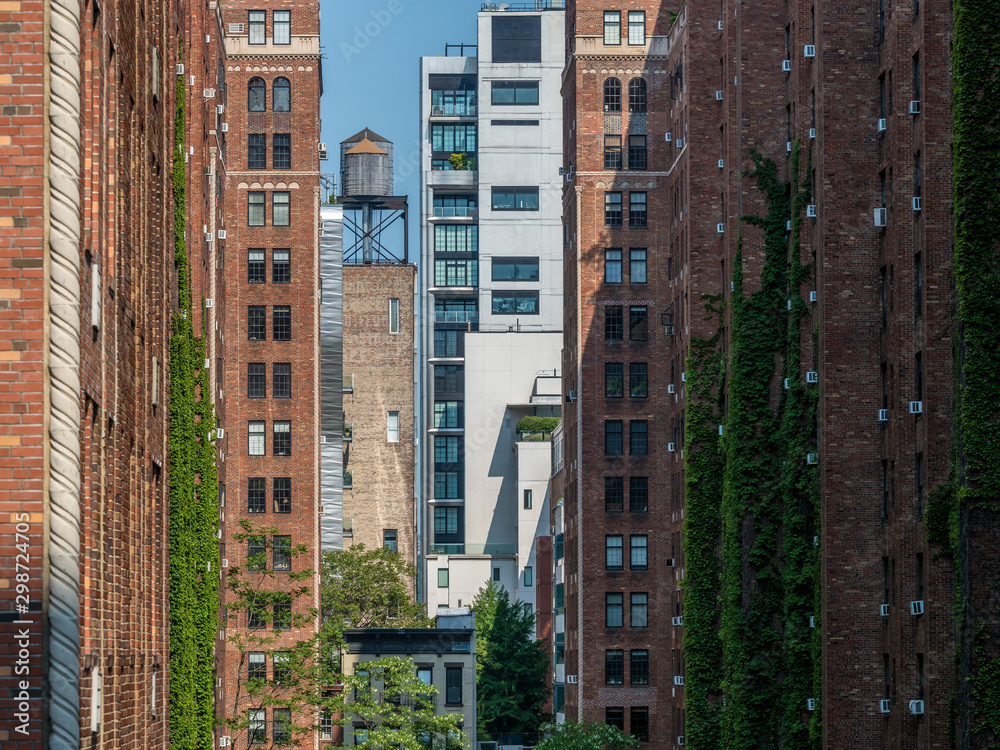 View of concrete jungle of large american city