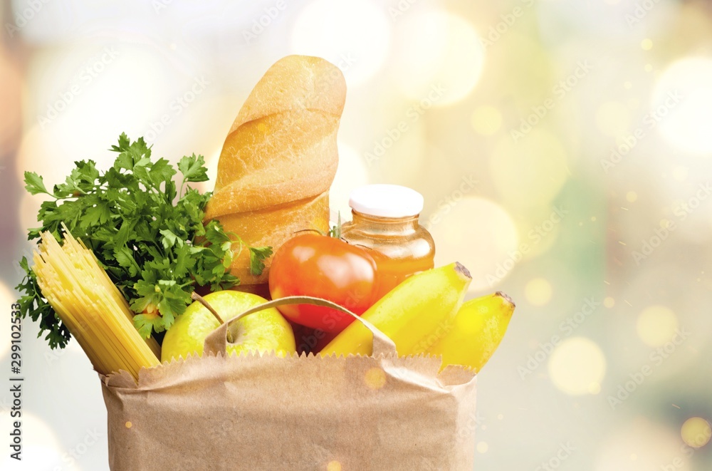 Full shopping  bag, isolated over  background