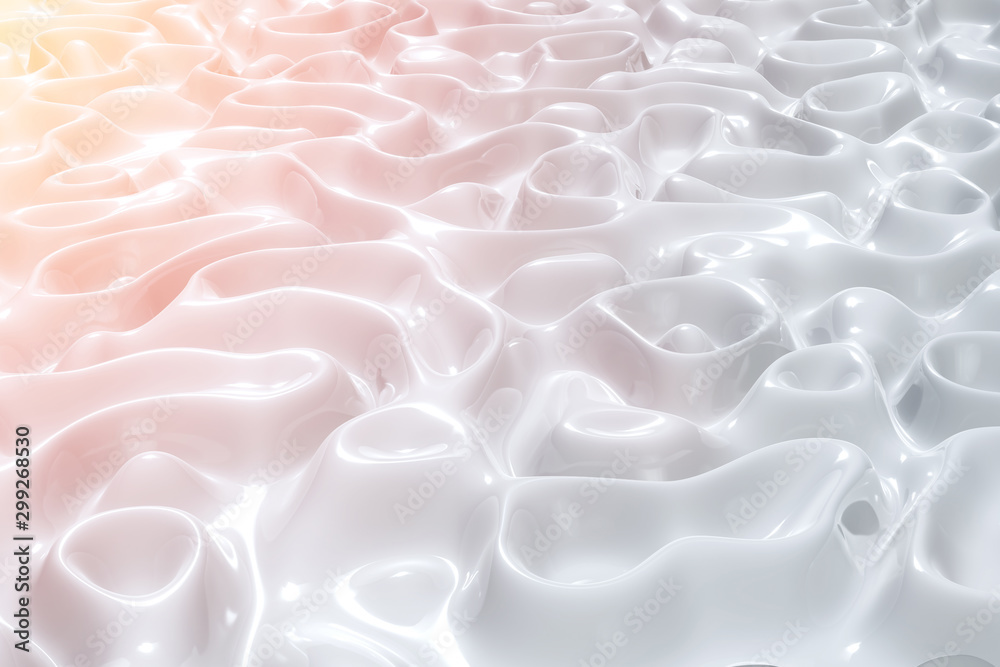 Abstract wavy liquid texture patterns 3D rendering