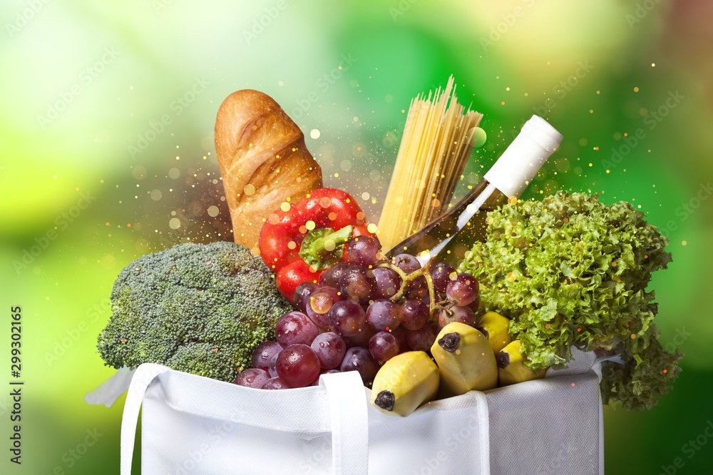 Full shopping  bag, isolated over  background