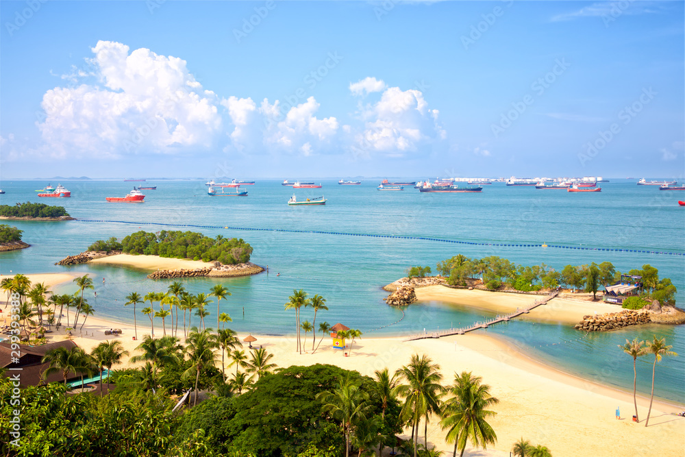 Siloso beach in Sentosa Island, Singapore