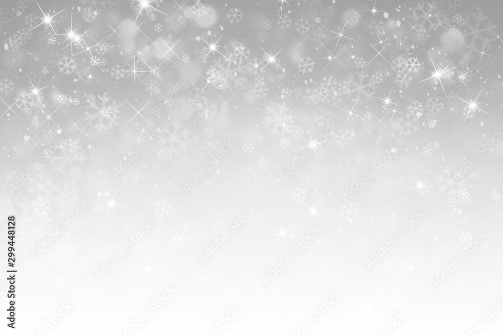 abstract winter background with snowflakes, Christmas background with heavy snowfall, snowflakes in 