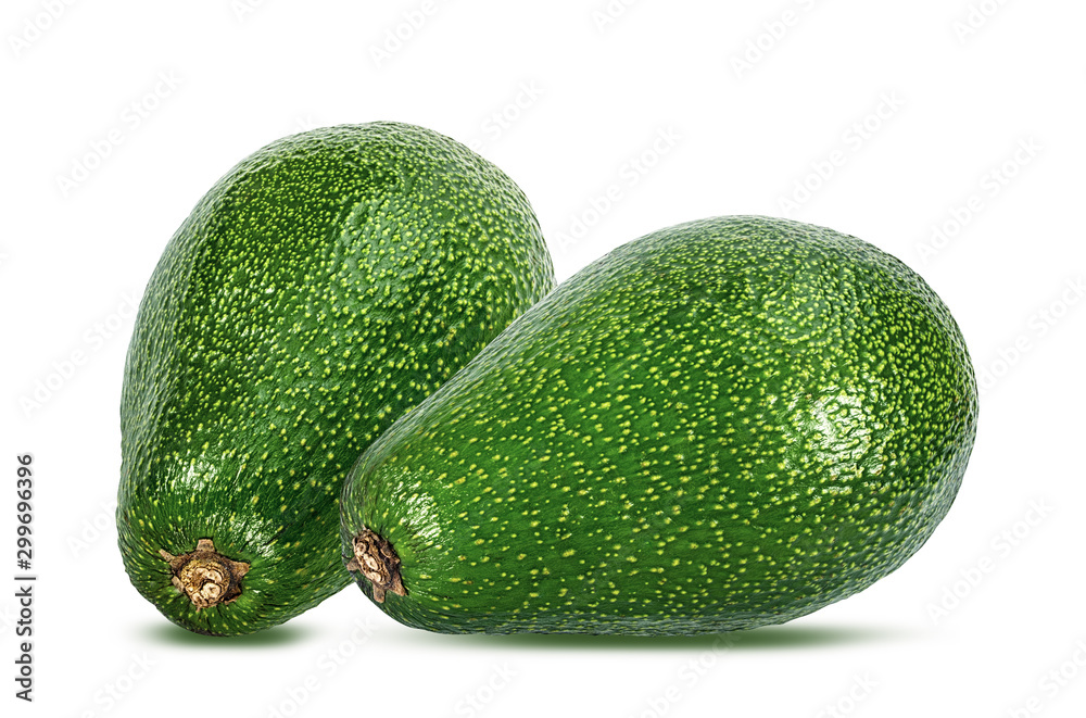 Fresh avocado isolated on white background with clipping path