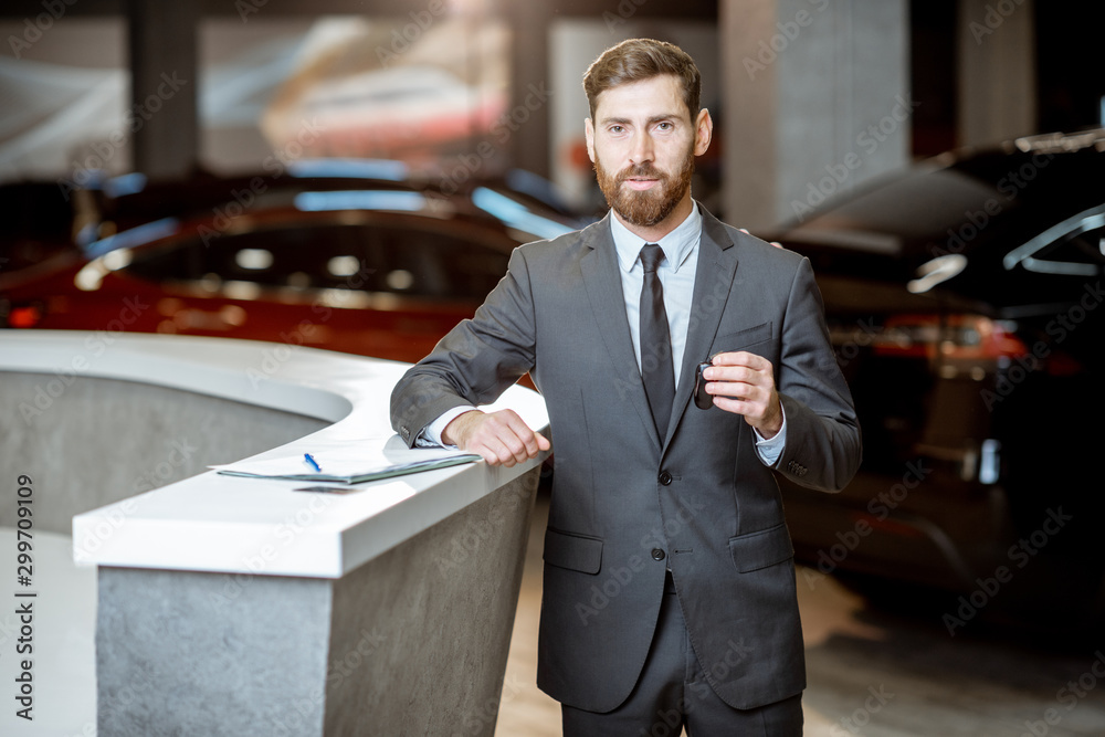 Salesman in the car dealership