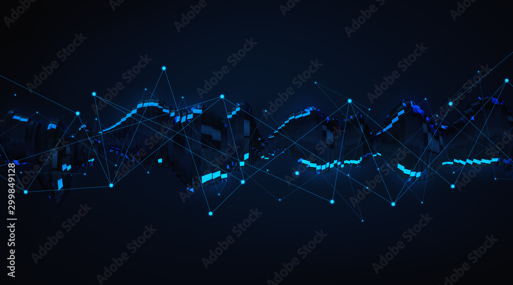 Abstract dark polygonal wave background