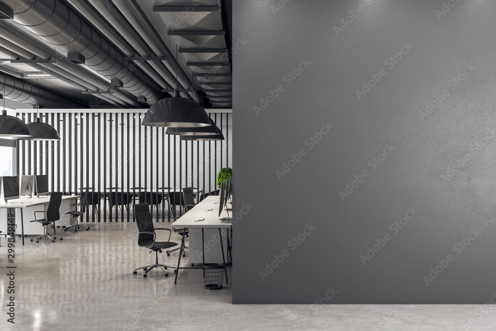 Contemporary meeting room with poster