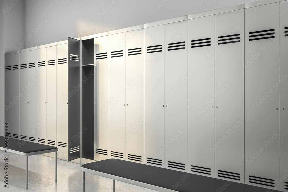 Modern locker room interior side