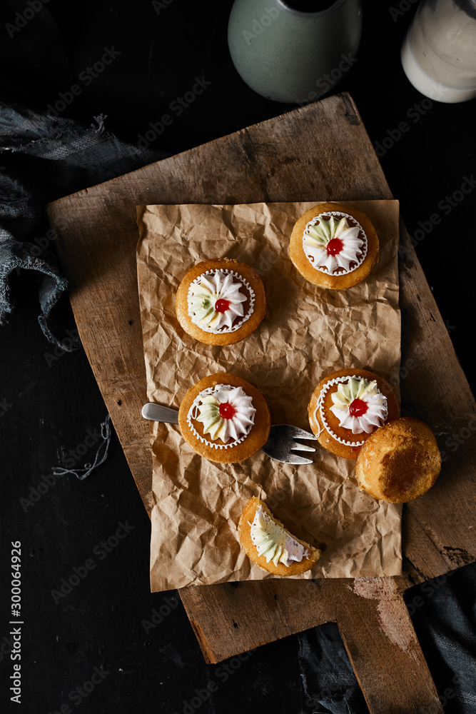 Colourful thai vintage style orange cake.