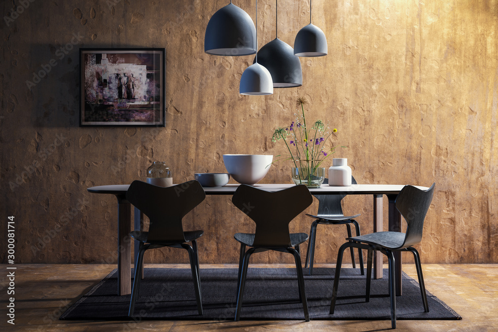 Dining Room Set in Modern Analog Design - 3d visualization