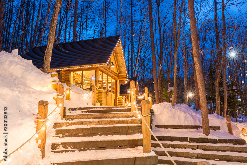 日本北海道富良野冬季小屋