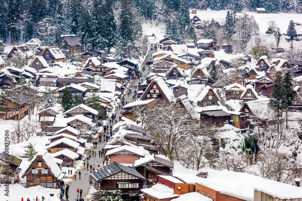 Shirakawago, Gifu, Japan Winter Village