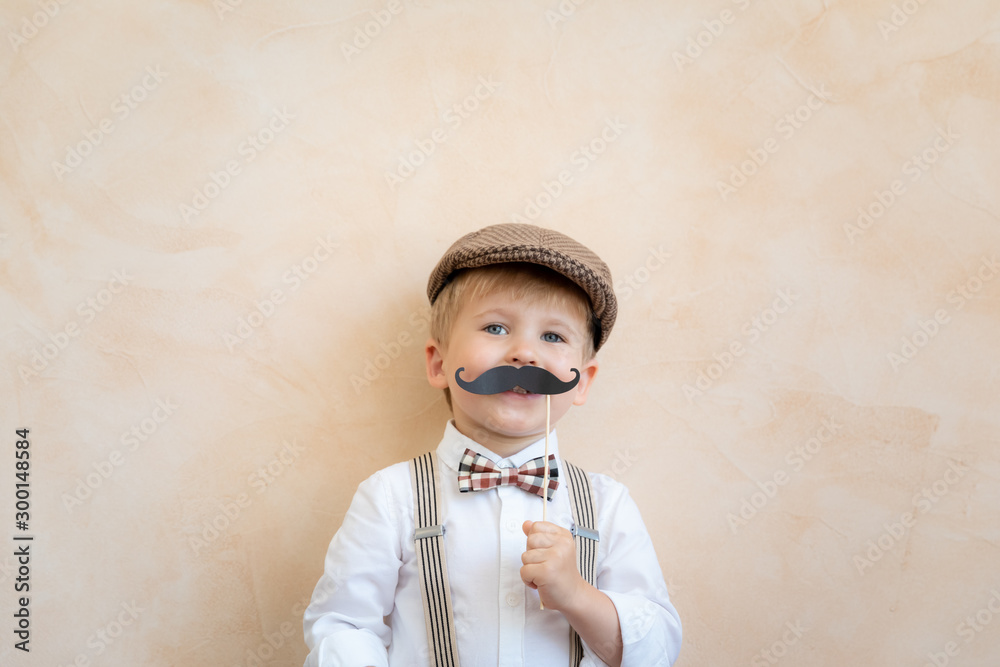 Happy child playing in home