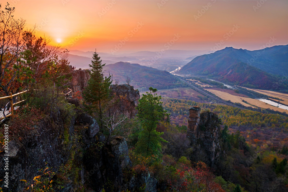 Xianweng mountains landscape sunrise.