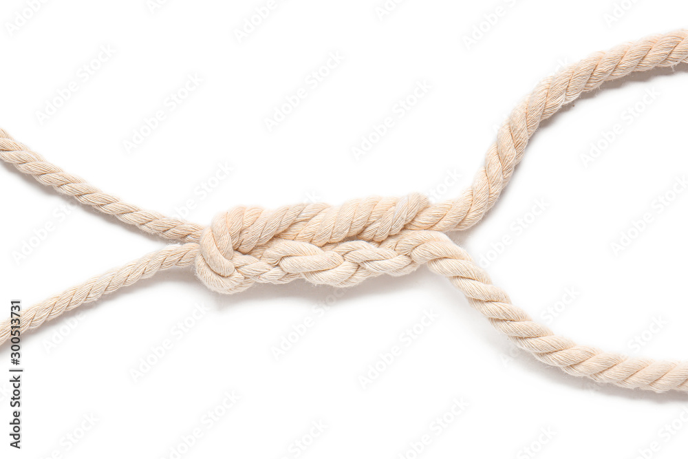 Rope with loop on white background