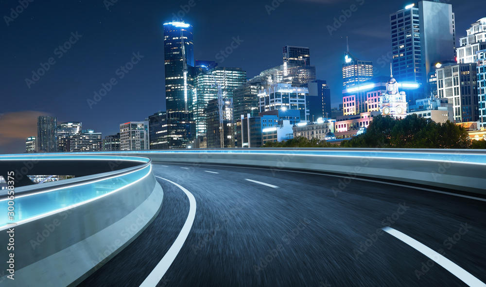 Melbourne urban cityscape skyline night scene