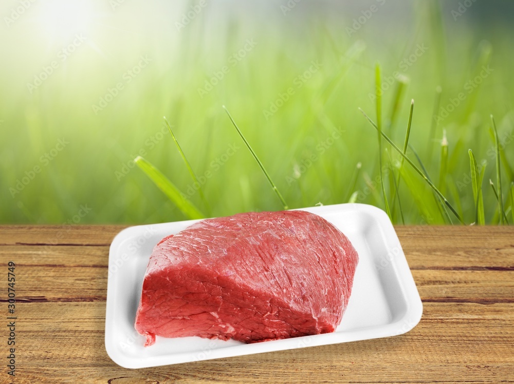 Freshness Meat collection on wooden background