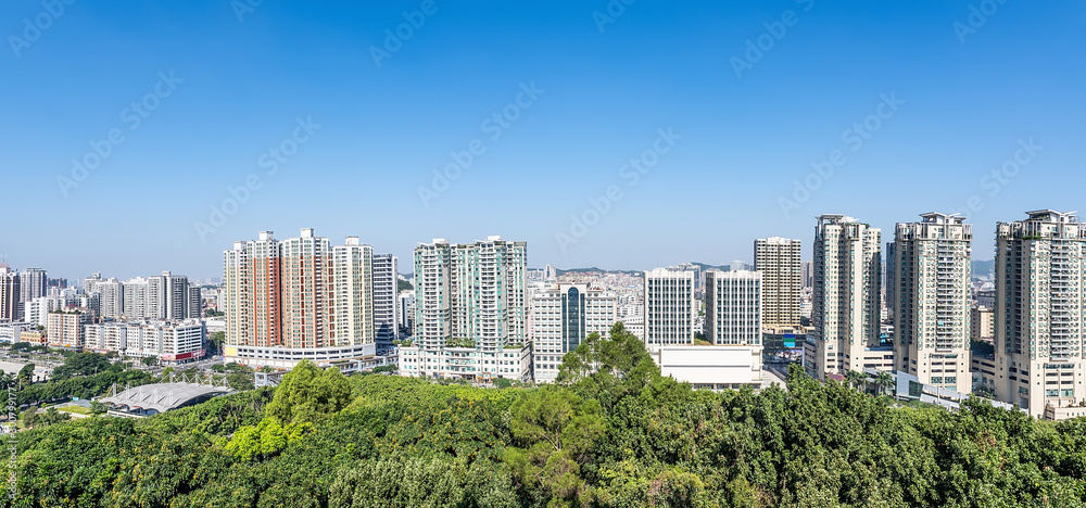 中国广东省东莞市虎门镇城市全景