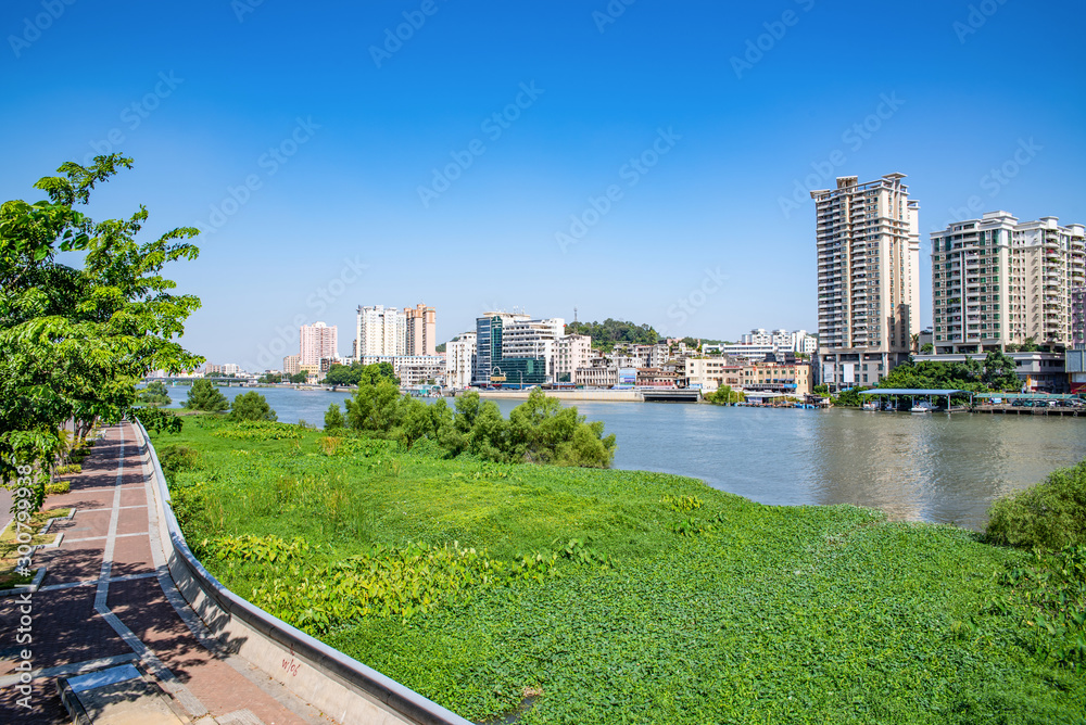 Riverside scenery of the Pearl River Taiping Waterway, Humen Town, Dongguan City, Guangdong Province