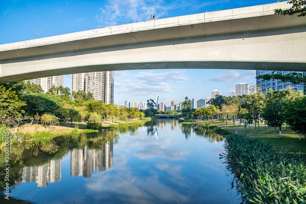 广州市南沙区蕉门河生态风光