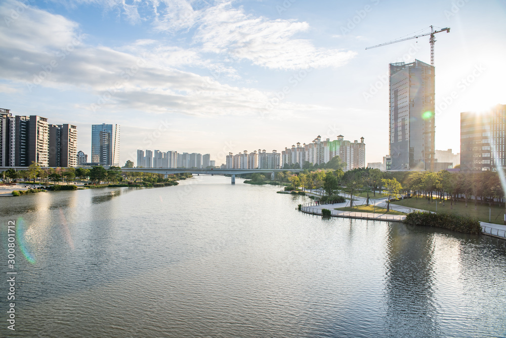 中国广州市南沙区滨江滨江风景带