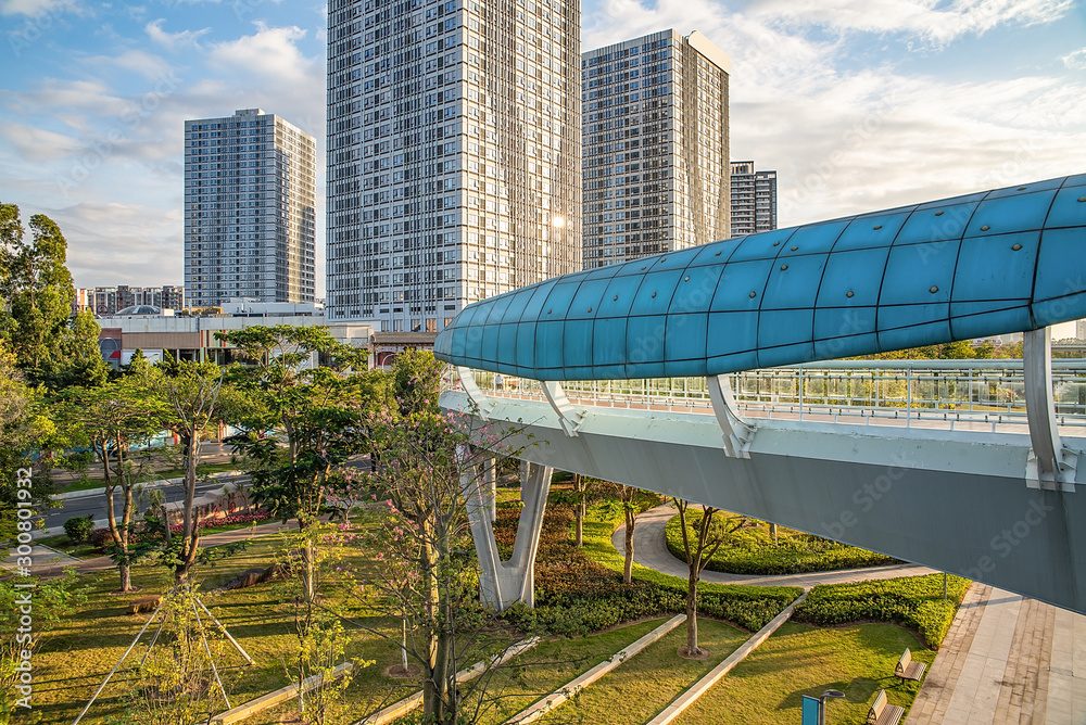 中国广州南沙区城市建筑风光