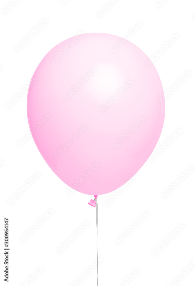 Pink holiday balloon isolated on white