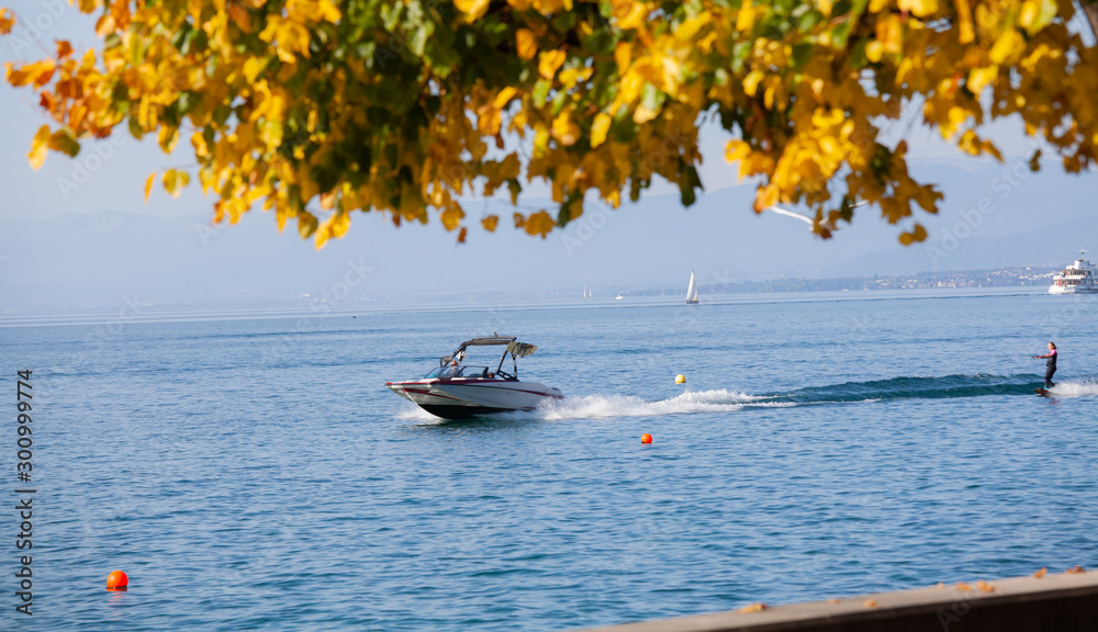 Sport last summer in the lake Lausanne ,Switzerland