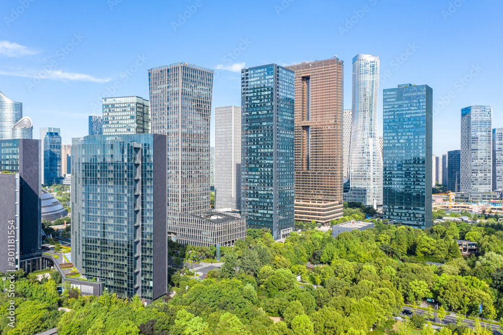 city skyline in hangzhou china