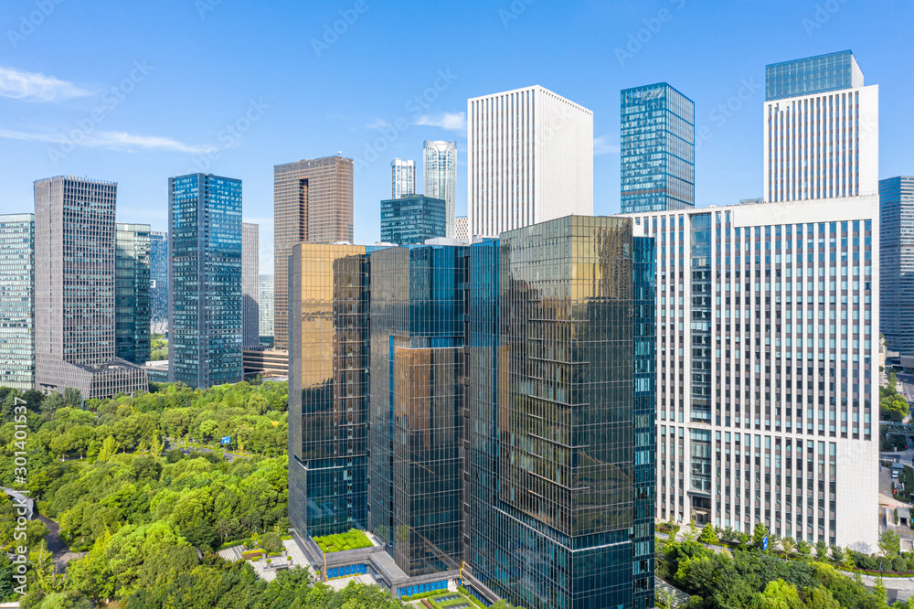 city skyline in hangzhou china