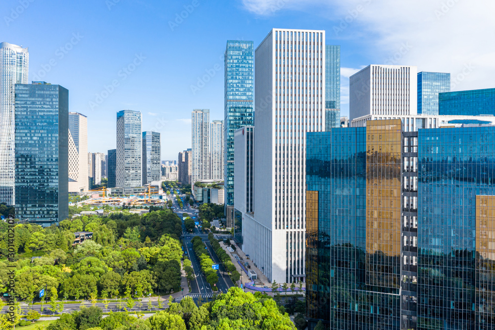 city skyline in hangzhou china