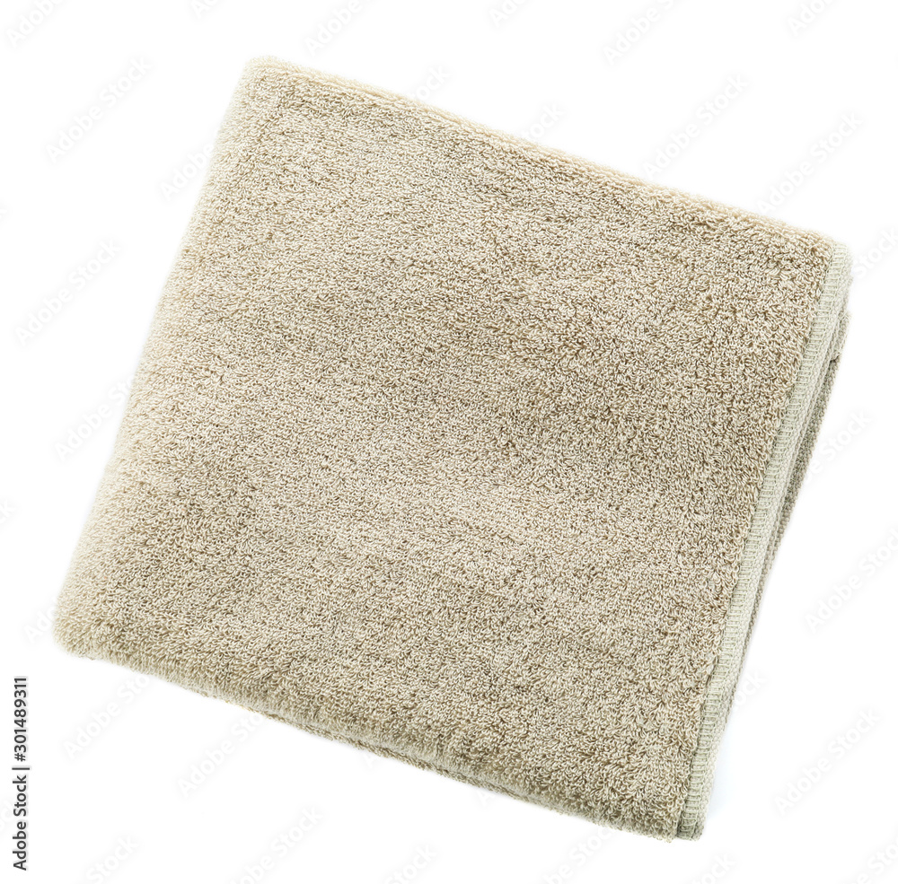 Soft clean towel on white background