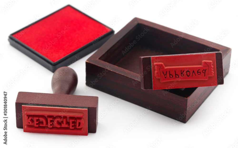 Approved and rejected rubber stamps