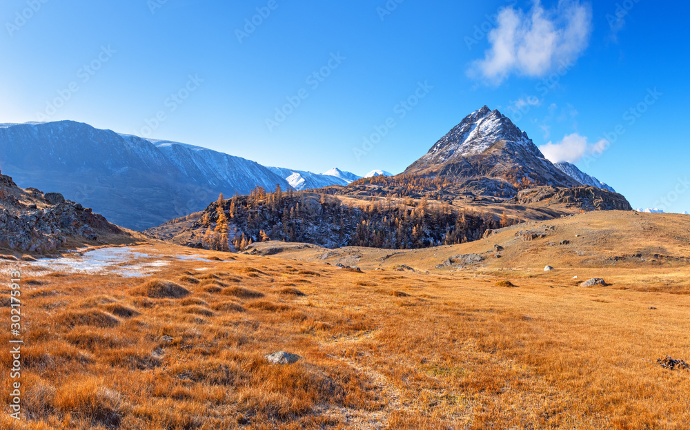 Beltirdu山脊阿尔泰秋季景观。