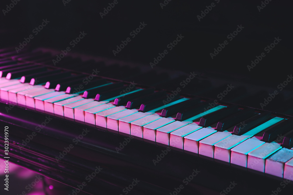 Keys of stylish grand piano