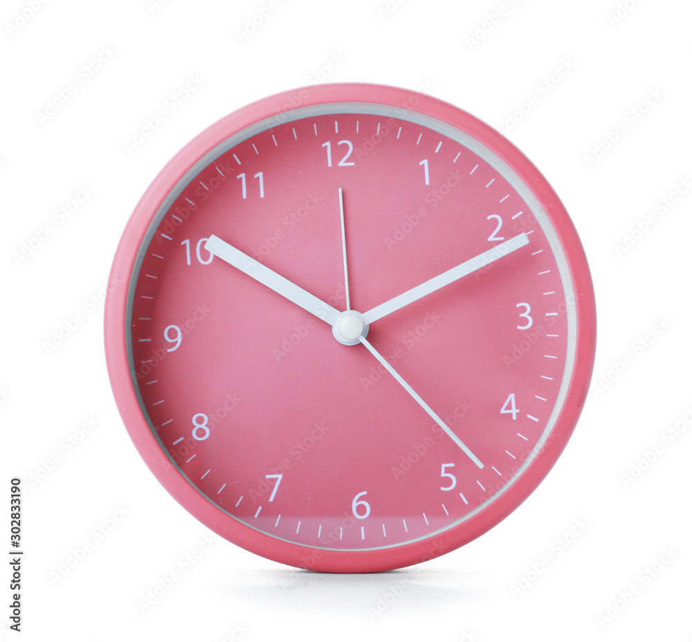 Stylish clock on white background