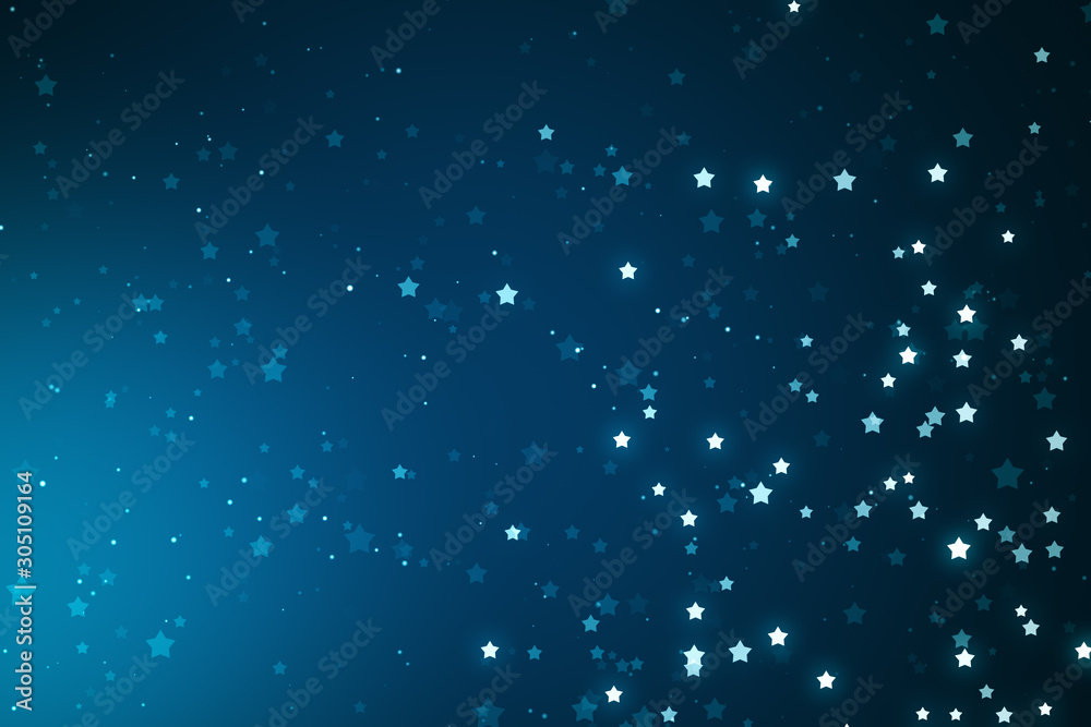 Abstract blurry blue star background