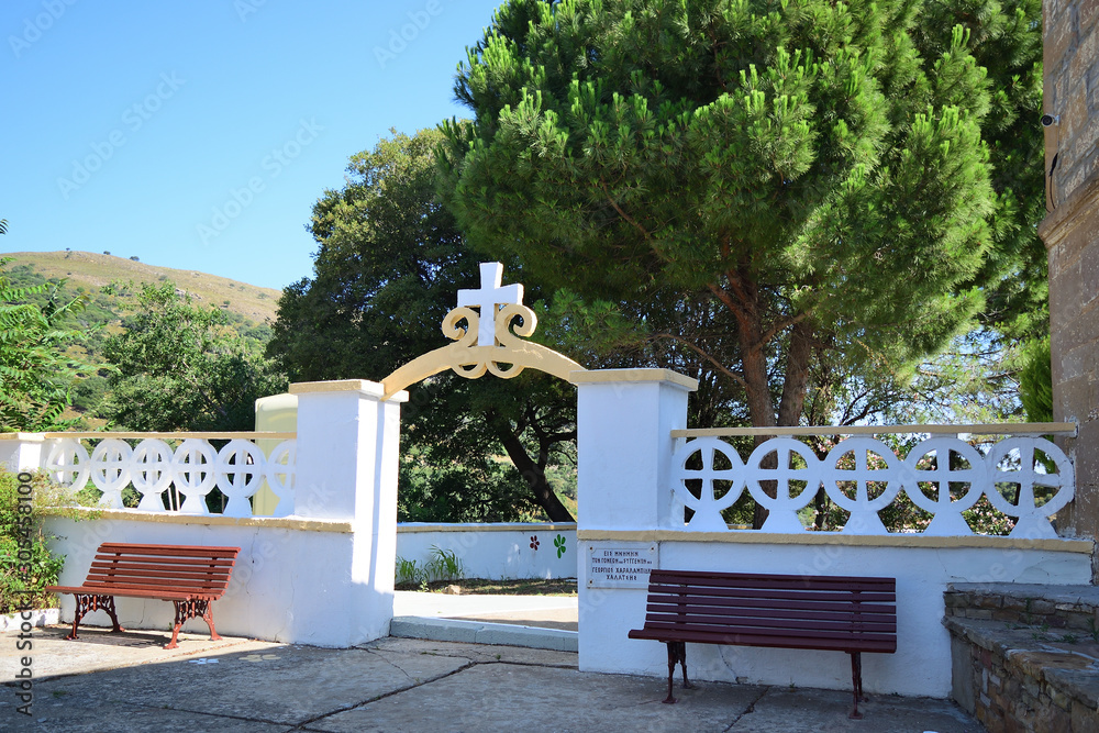 Greek church on turkish aegean island Gokceada - Zeytinlikoy village