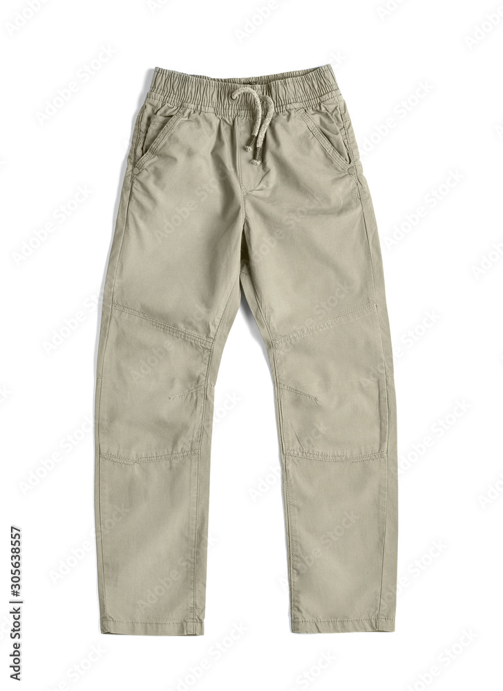 Stylish pants on white background