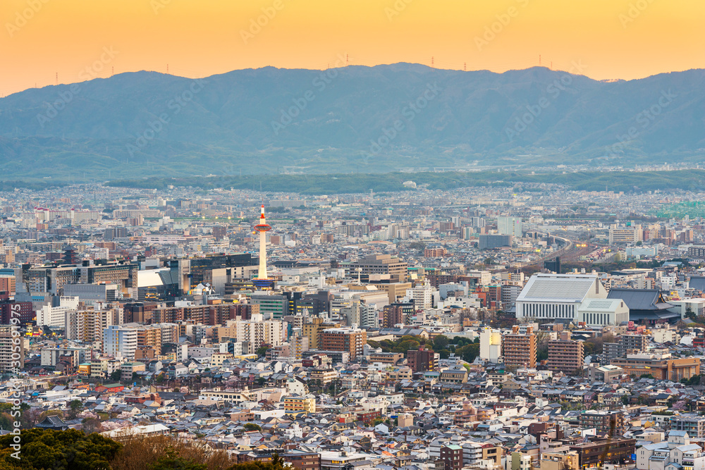 日本京都市从Sbavoe出发的天际线