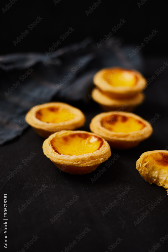 Egg tart dessert on the table.