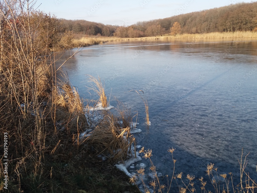 lake in autumn.landskape.water.nature