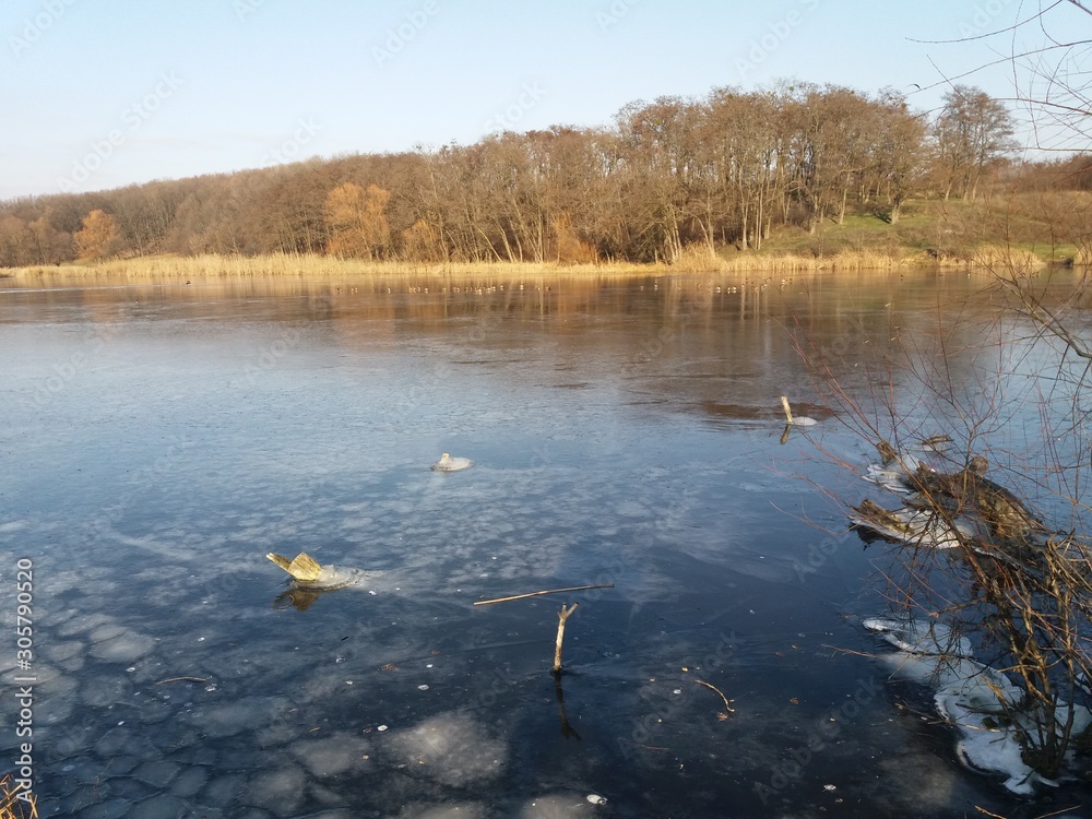 lake in autumn.landskape.water.nature