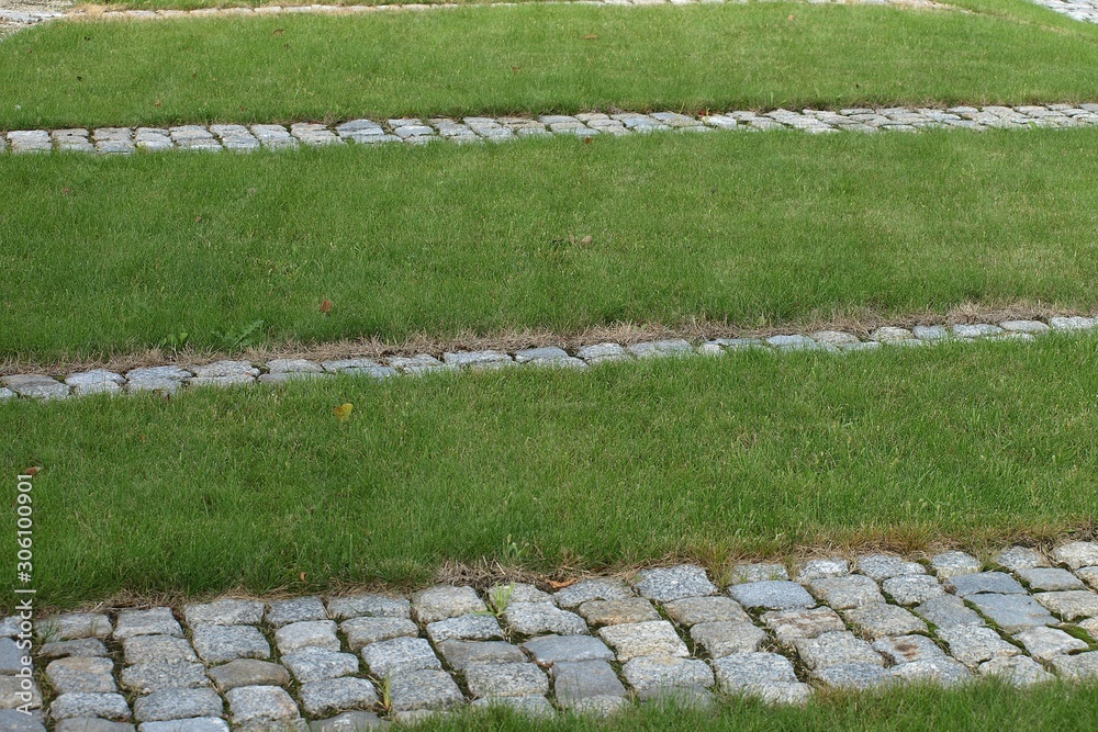 steps in grass