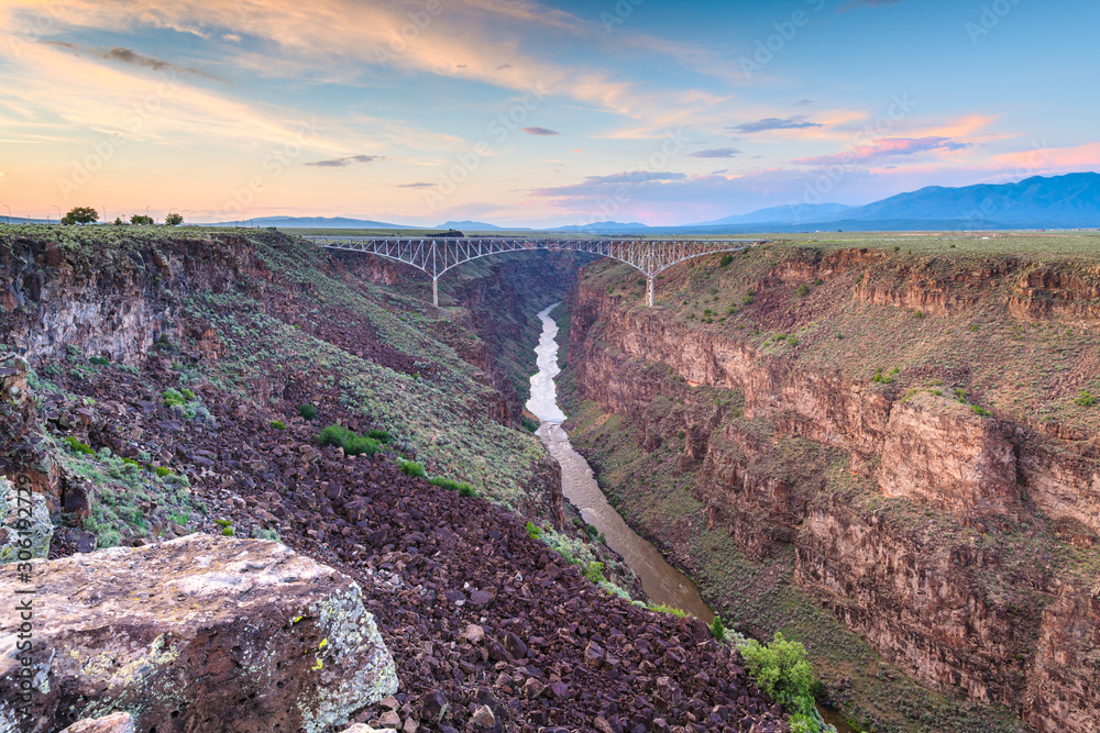 Taos, New Mexico, USA at Rio Grande Gorge Bridge over the Rio Grande