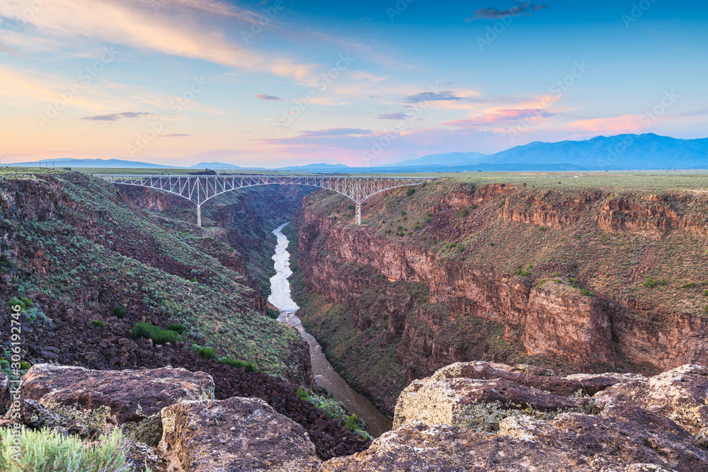 Taos, New Mexico, USA at Rio Grande Gorge Bridge over the Rio Grande