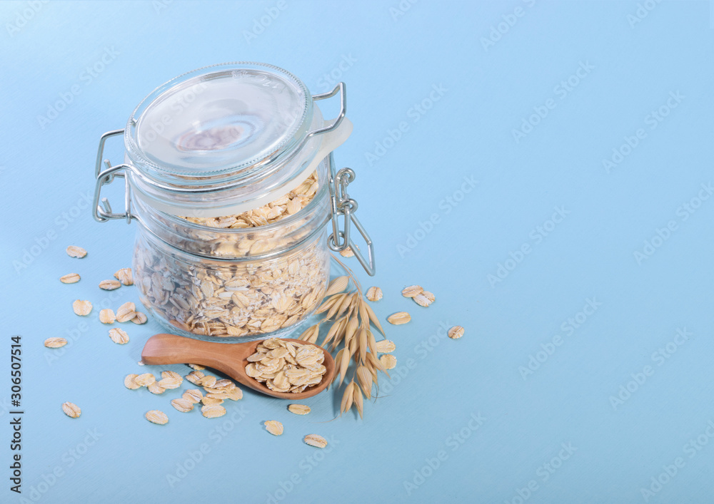 Rolled oats, healthy breakfast cereal oat flakes