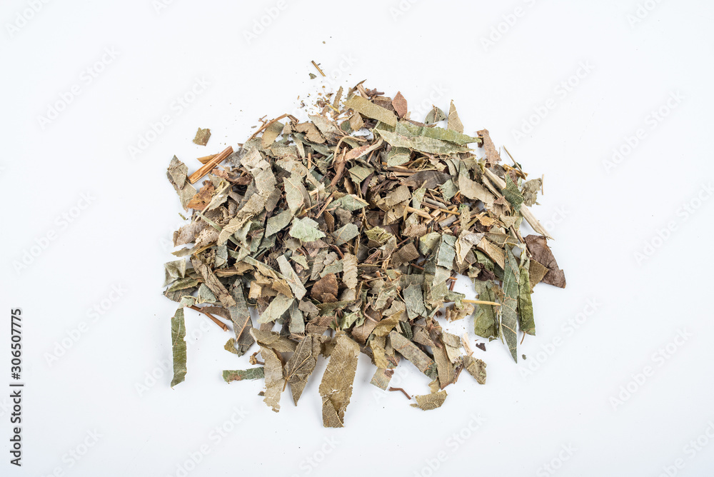 Herba Epimedii on white background